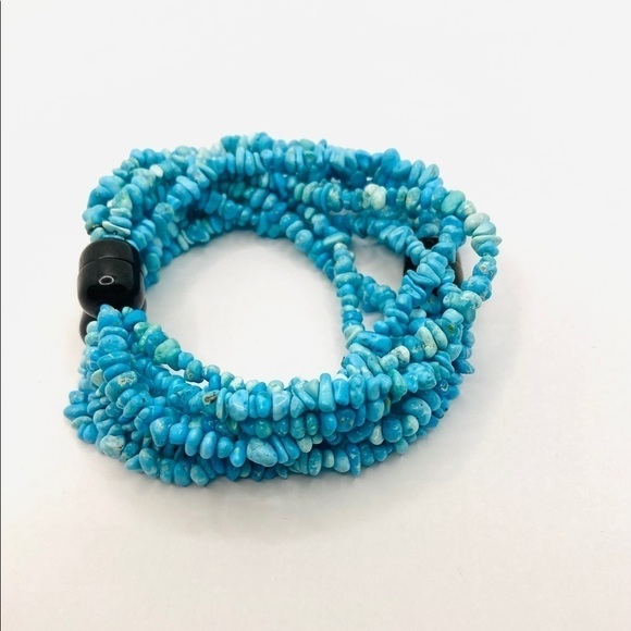 Howlite Multi Stand Necklace / Bracelet 3 Segments - Picture 3 of 9